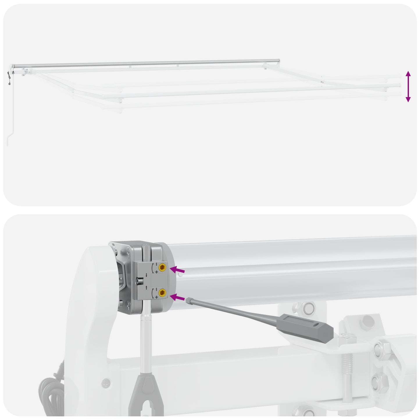 Uttrekkbar markise Hvit 400 × 350 cm Stoff og Aluminium