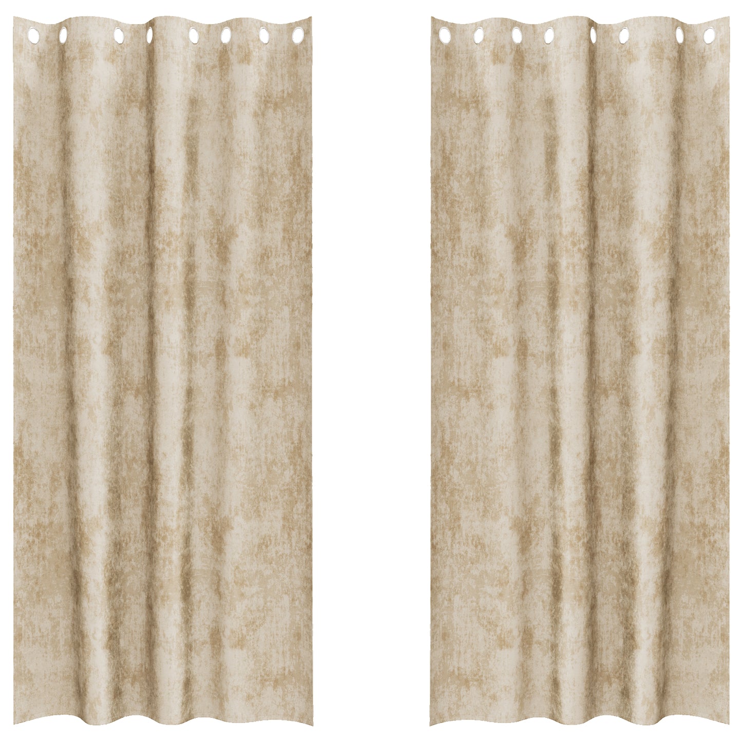 Fløyel Gardiner med gardiner 2 pcs Krem 260 x 140 cm Fløyel