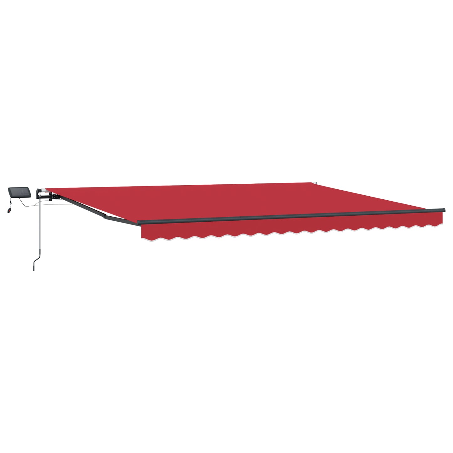 Uttrekkbar markise Rød 400 × 300 cm Stoff og Aluminium