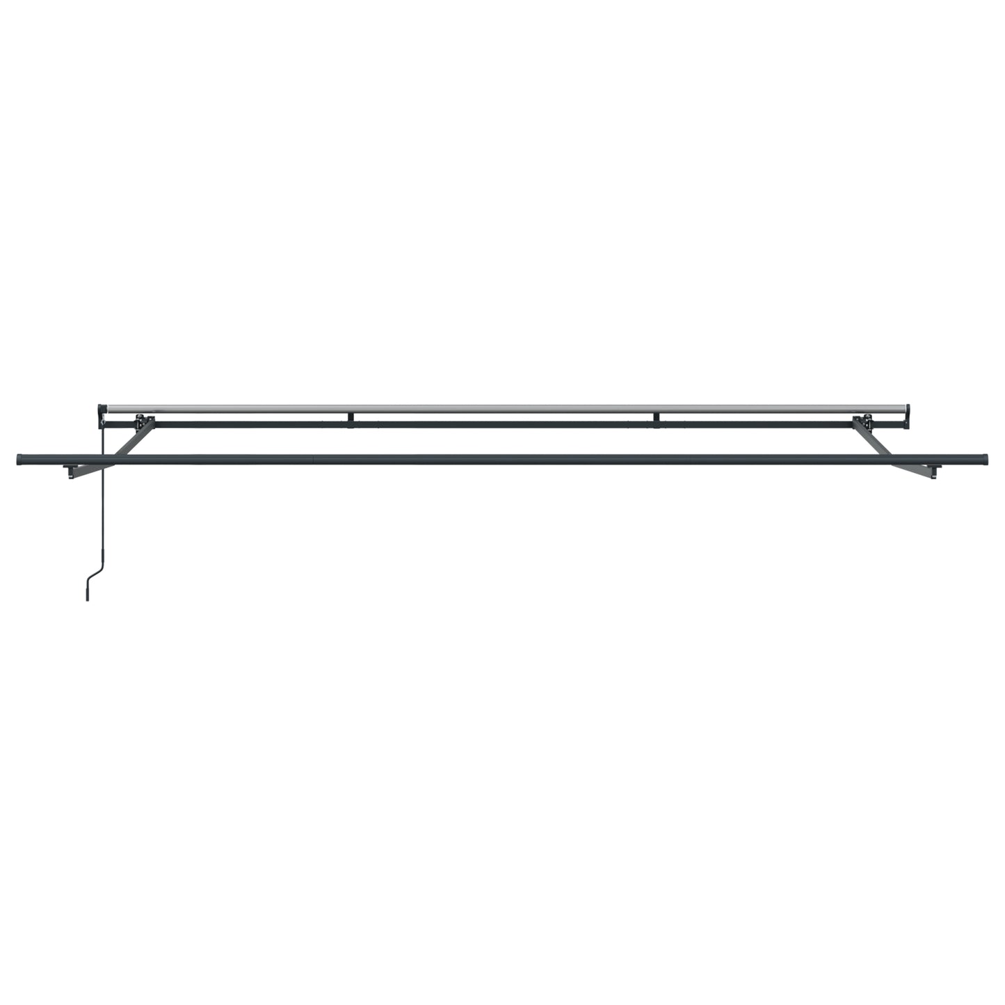 Uttrekkbar markise Svart 400 × 300 cm Polyester og aluminium