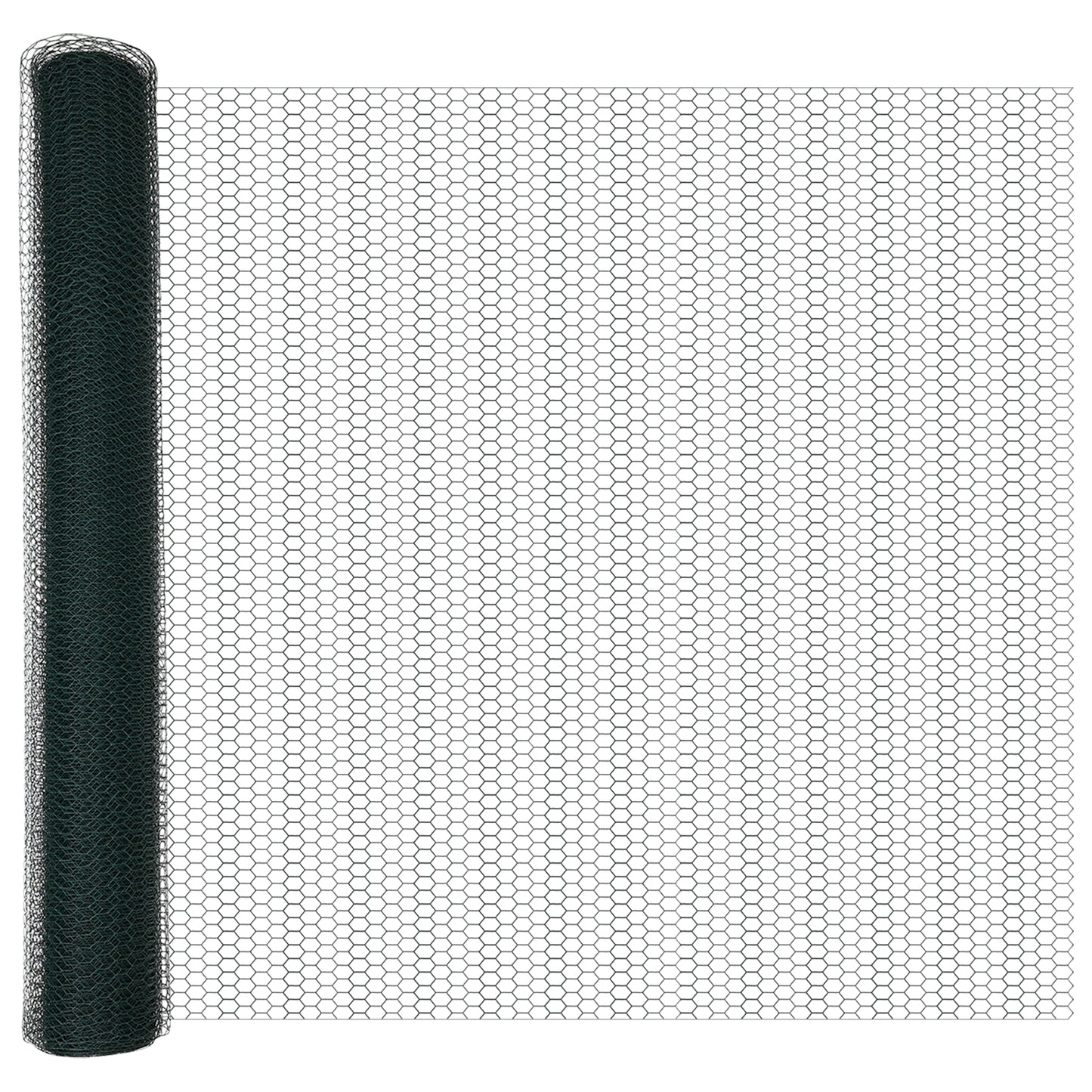 Sekskantet gjerde grunstift 100 x 1,2 m PVC-belagt stål Grønn