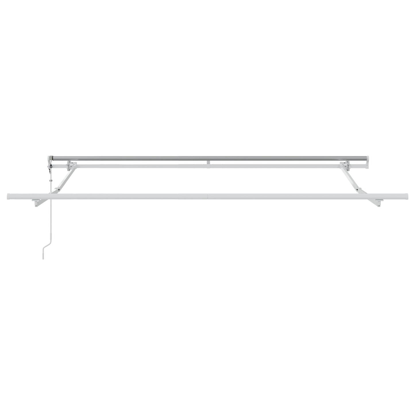 Uttrekkbar markise Lysegrå 300 x 250 cm Stoff og Aluminium