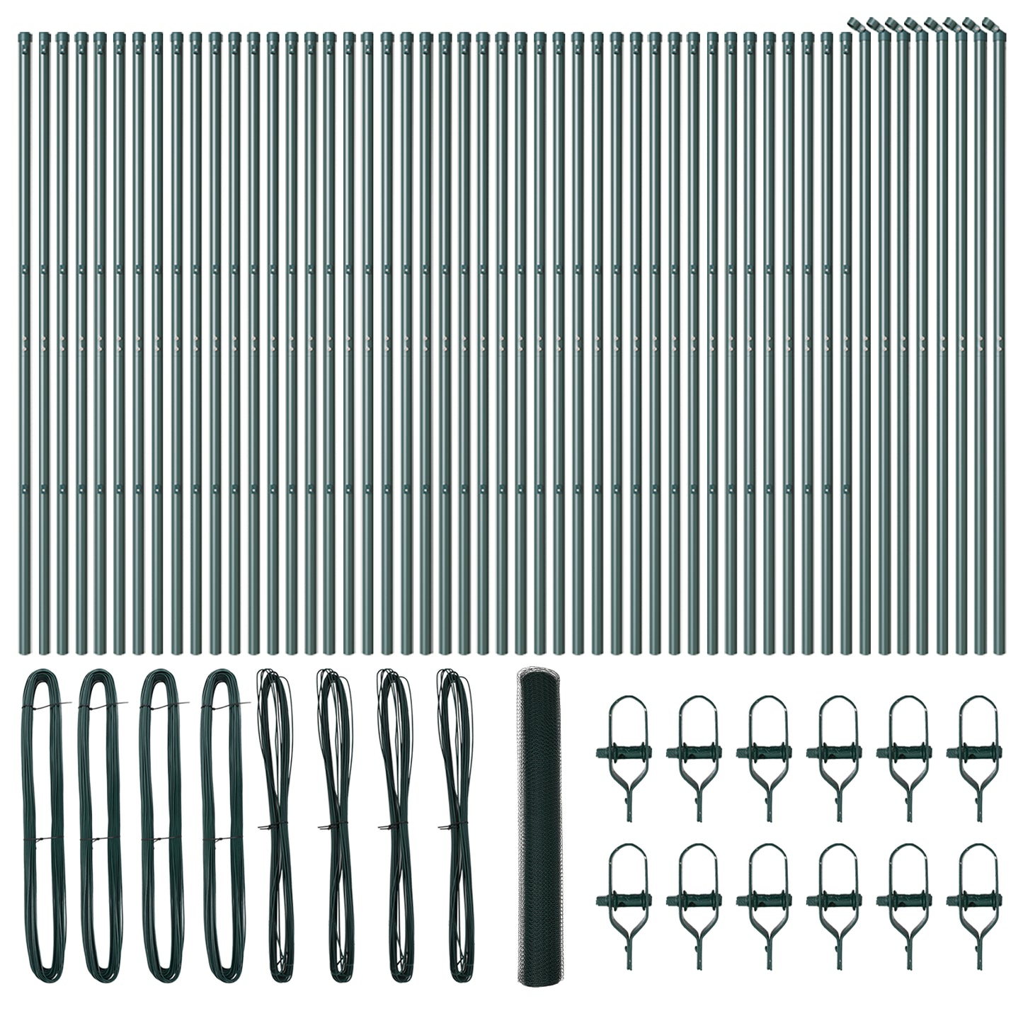 Sekskantet gjerde grunstift 100 x 1,2 m PVC-belagt stål Grønn