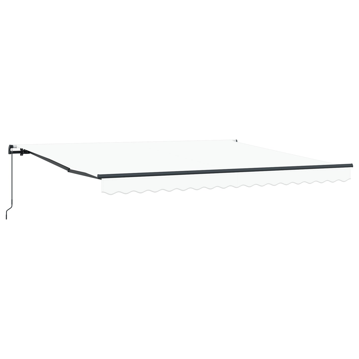 Uttrekkbar markise Hvit 400 × 350 cm Polyester og aluminium