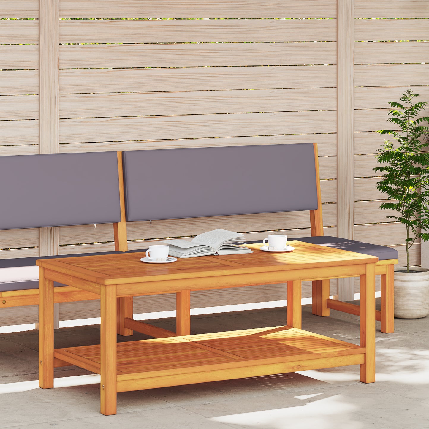 Sidetabell Olje naturlig 110 x 55 x 45 cm Solid akasietre