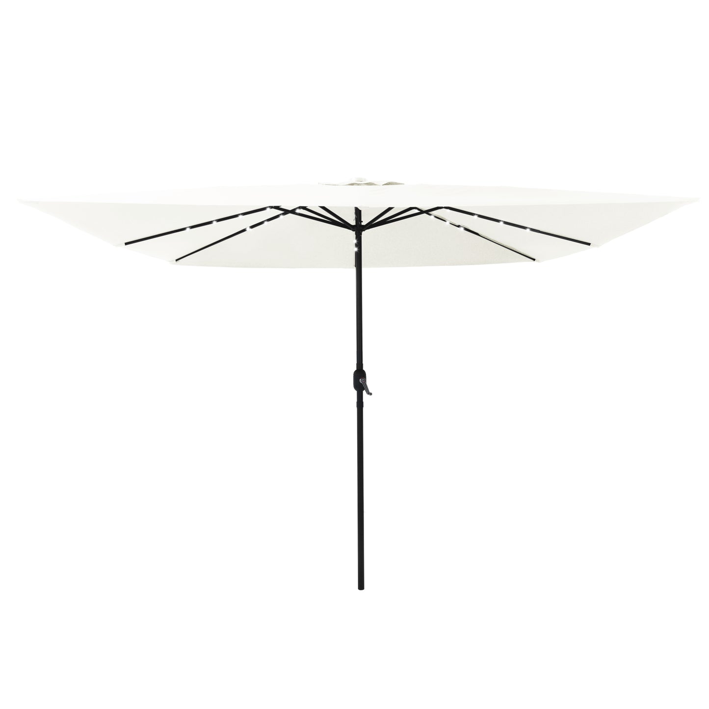 Hageparasol sand 295 x 295 x 245 cm Polyester og stål