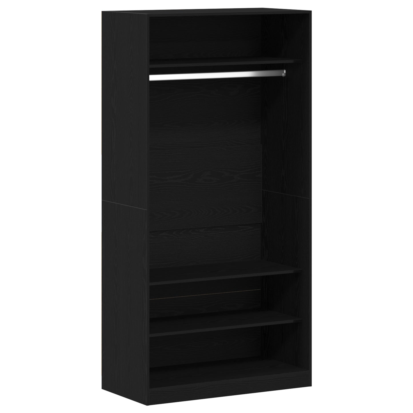 Garderobeskap Svart Eik 100 x 50 x 200 cm Konstruert tre