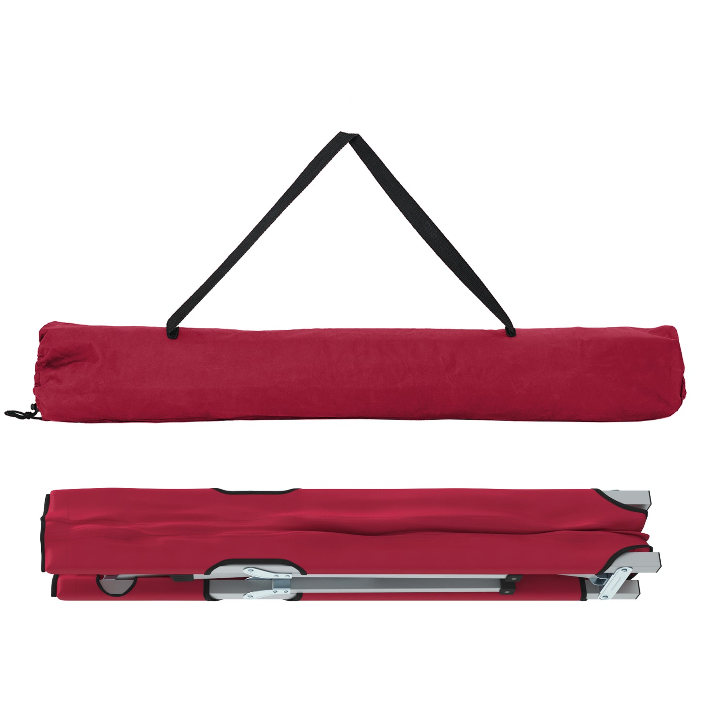Sammenleggbar camping seng 2 pcs Rød 194 x 62,5 x 42,5 cm