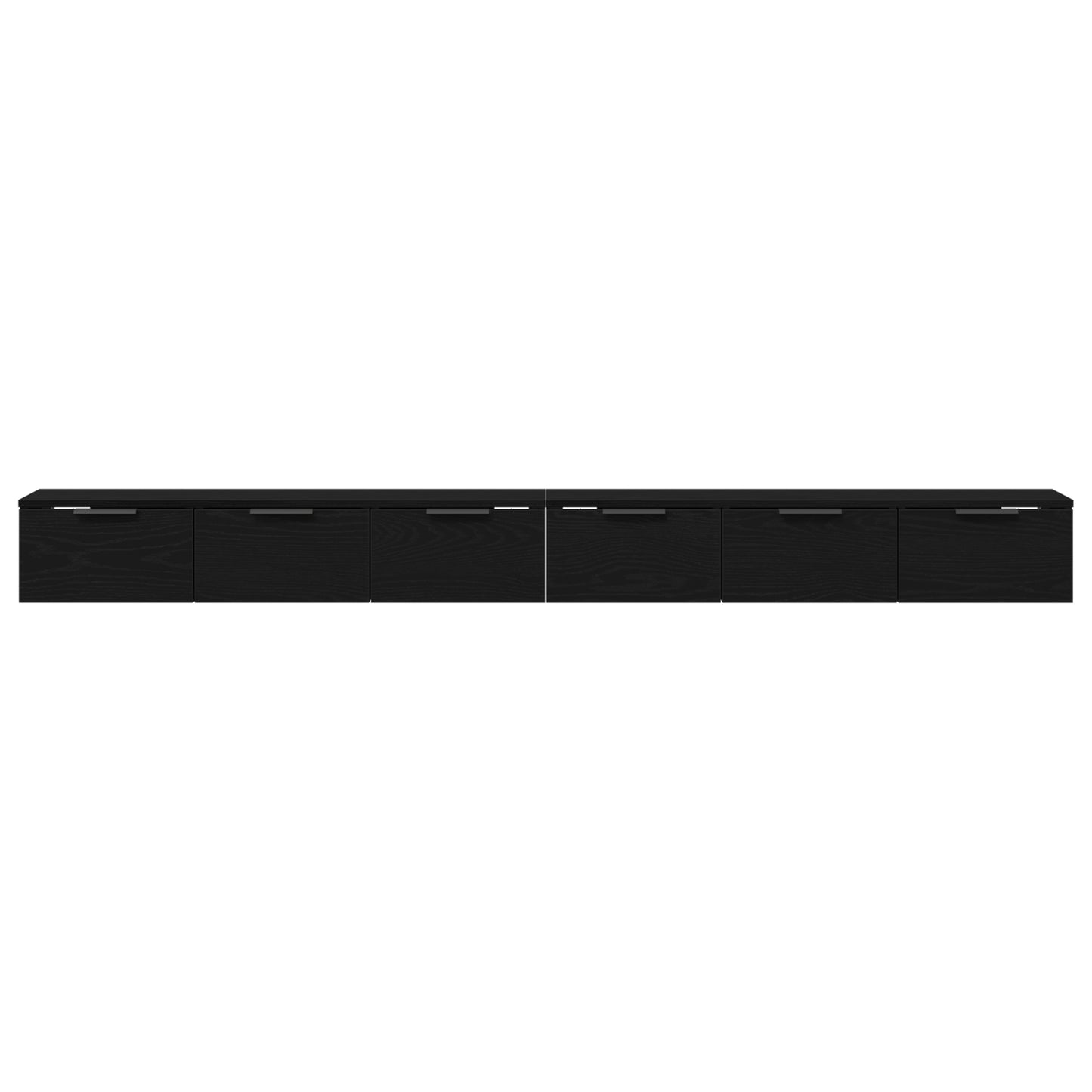 Vegghengt skap 2 pcs Svart Eik 102 x 30 x 20 cm Konstruert tre