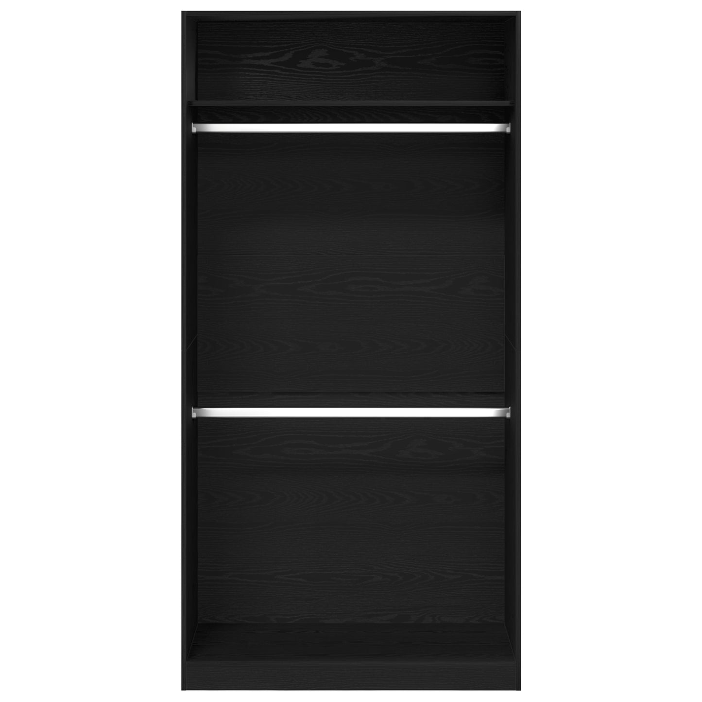 Garderobeskap Svart Eik 100 x 50 x 200 cm Konstruert tre