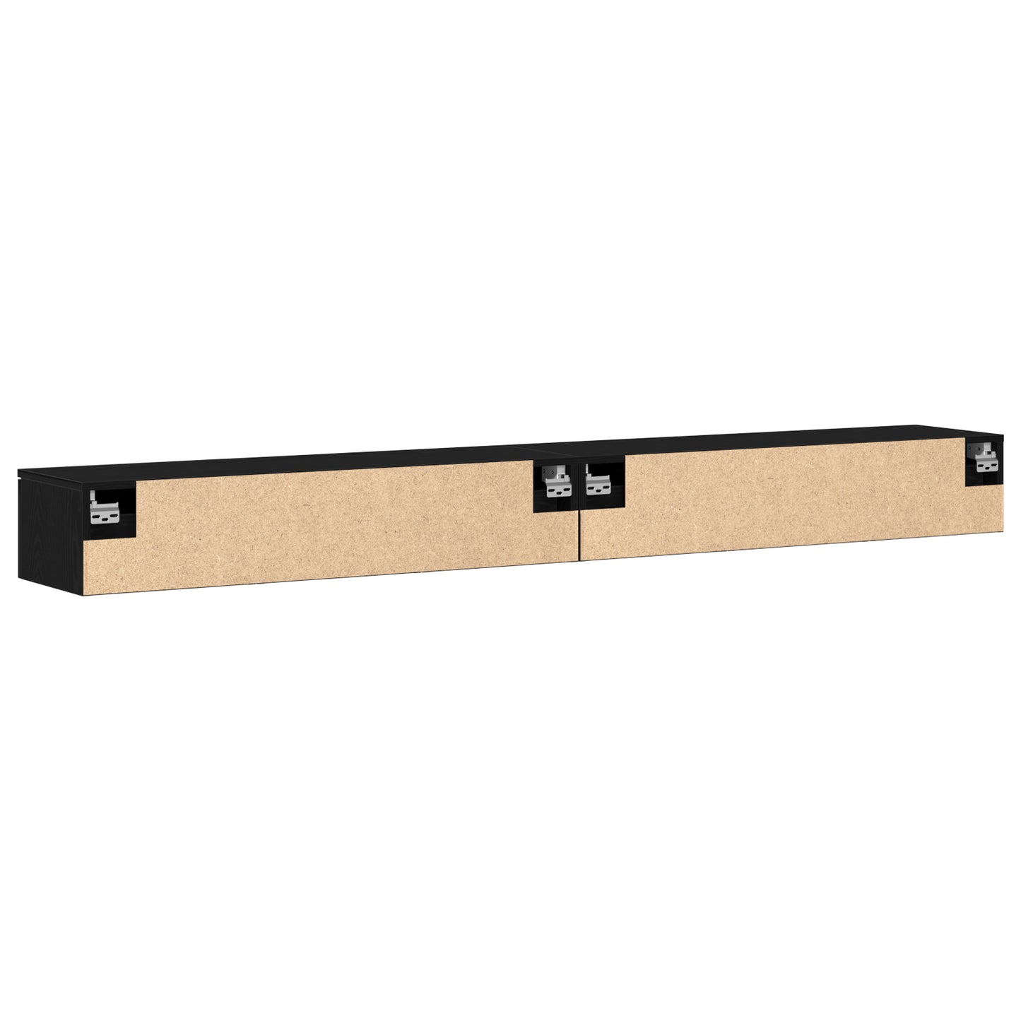 Vegghengt skap 2 pcs Svart Eik 102 x 30 x 20 cm Konstruert tre