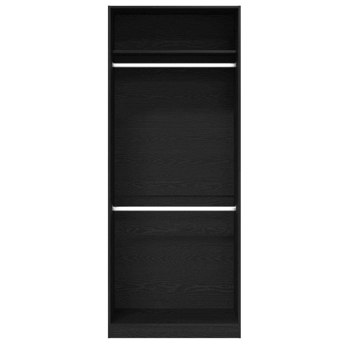 Garderobeskap Svart Eik 80 x 50 x 200 cm Konstruert tre