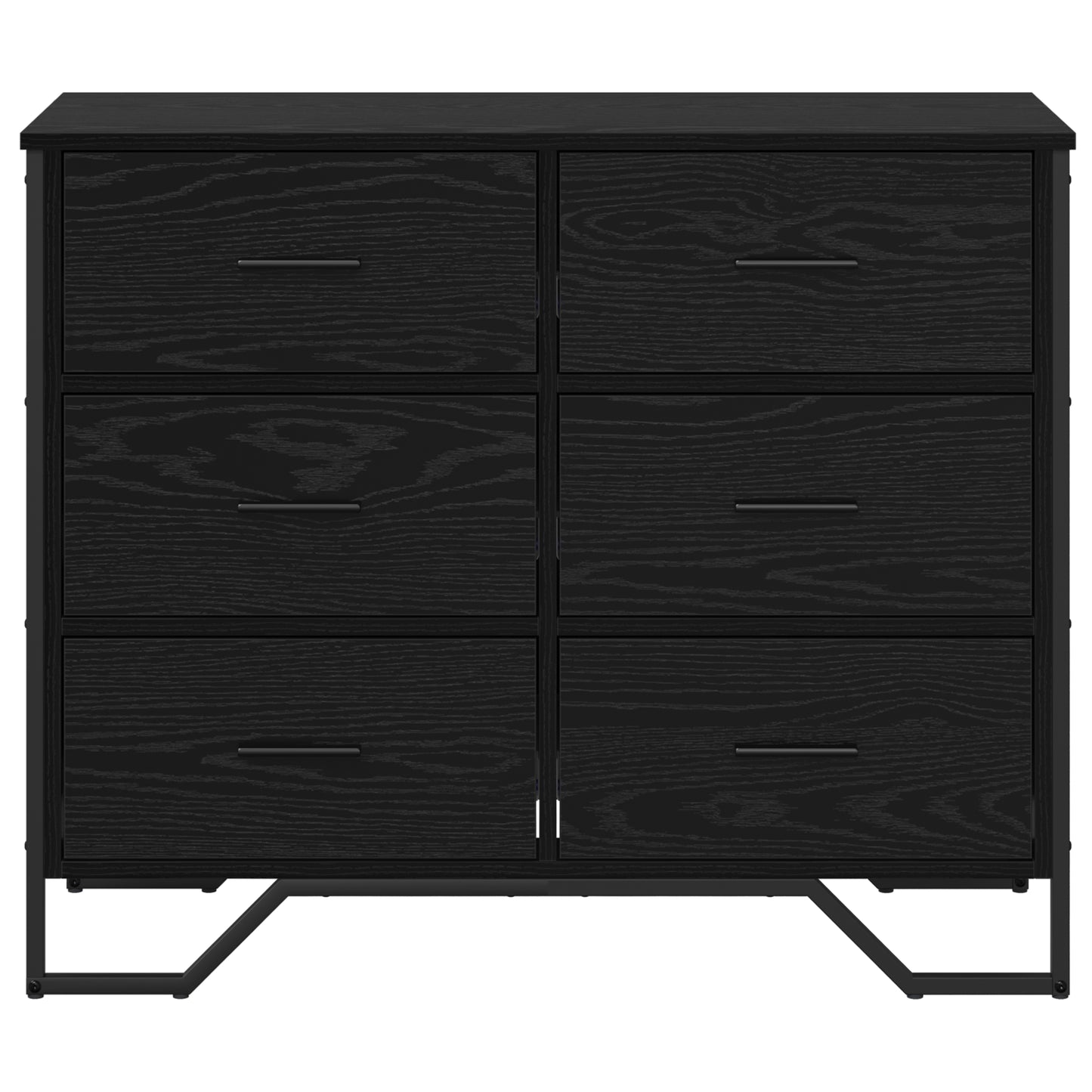 Kommode 6-Skuff Svart Eik 91 x 35,5 x 74,5 cm