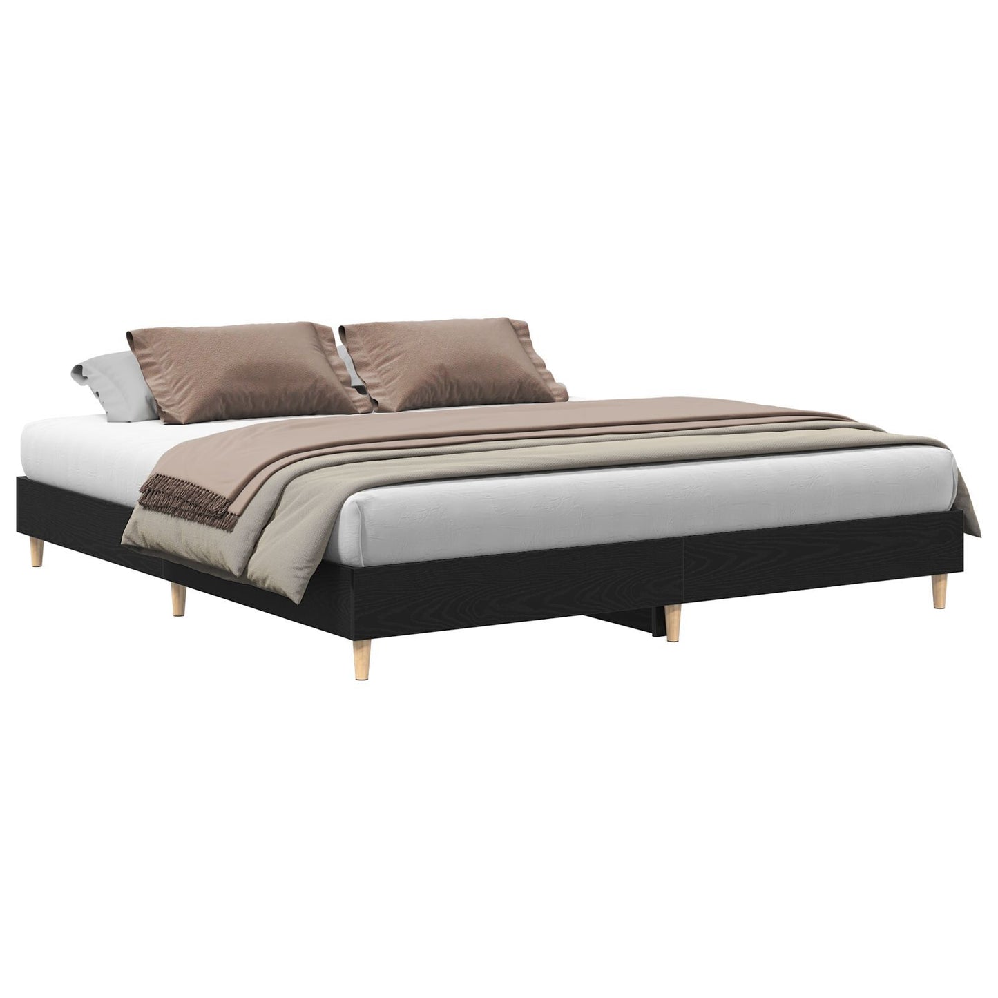 Sengestamme Svart Eik 203 x 203 x 25 cm Konstruert tre