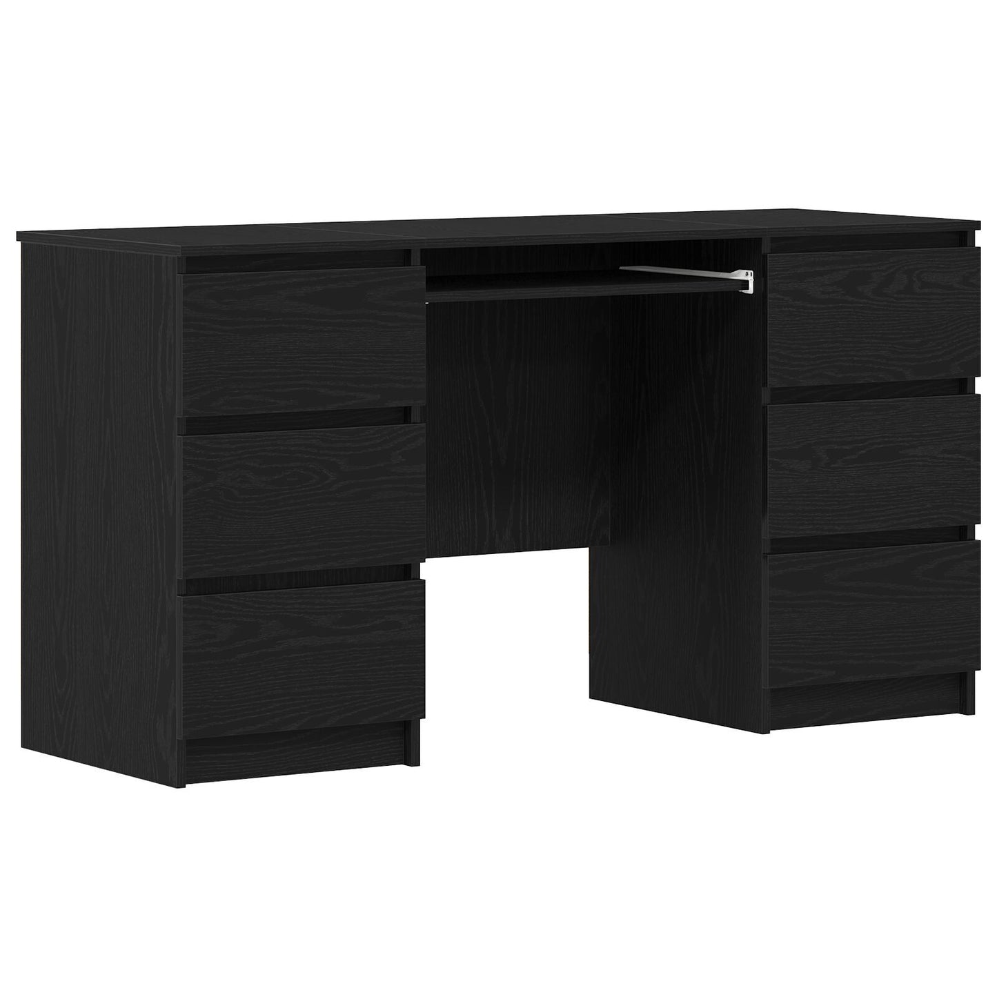 Skrivebord med skuff Svart Eik 140 x 50 x 76 cm Konstruert tre