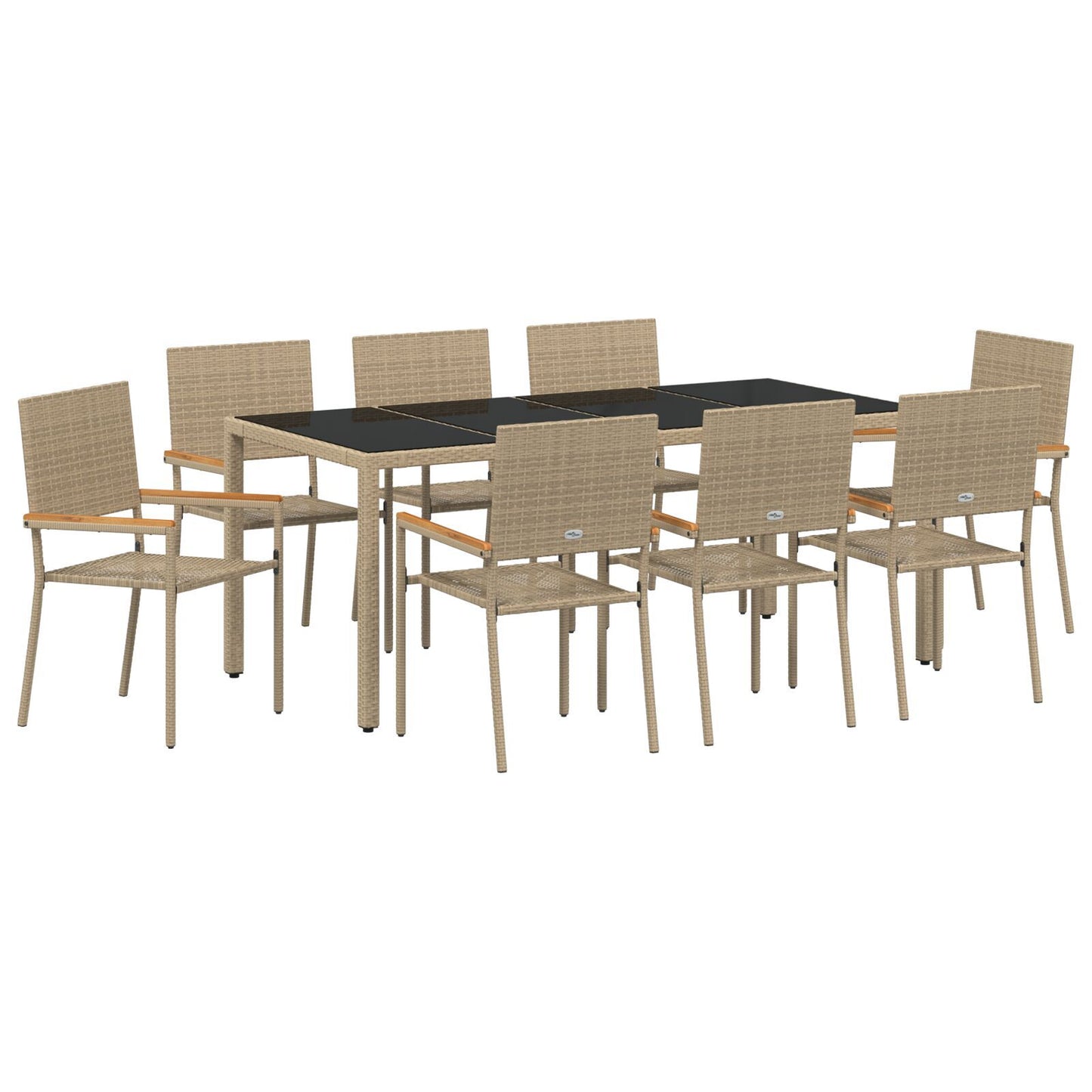 Hage Spisegruppe 9 pcs Beige polyrotting