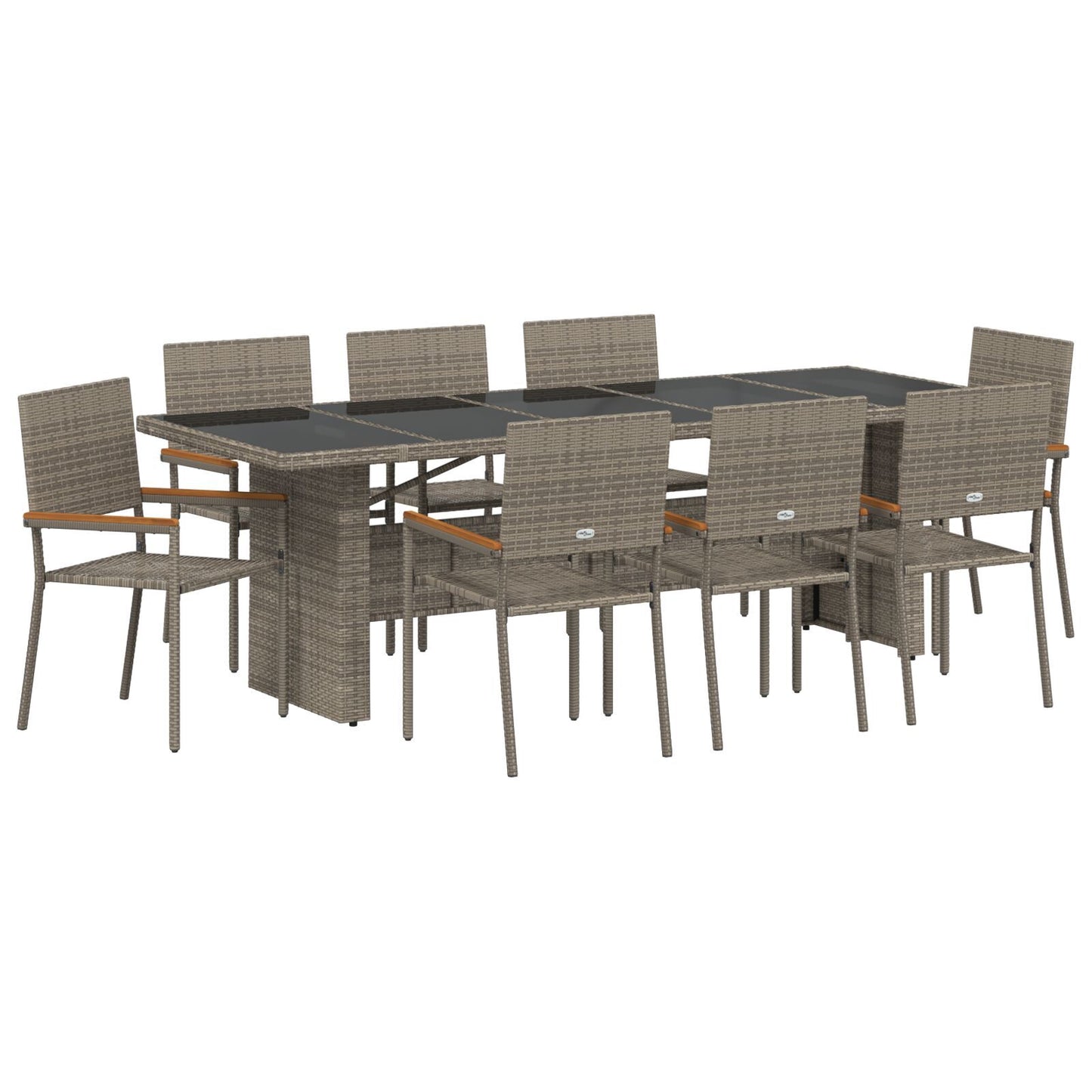 Hage Spisegruppe 9 pcs Beige polyrotting