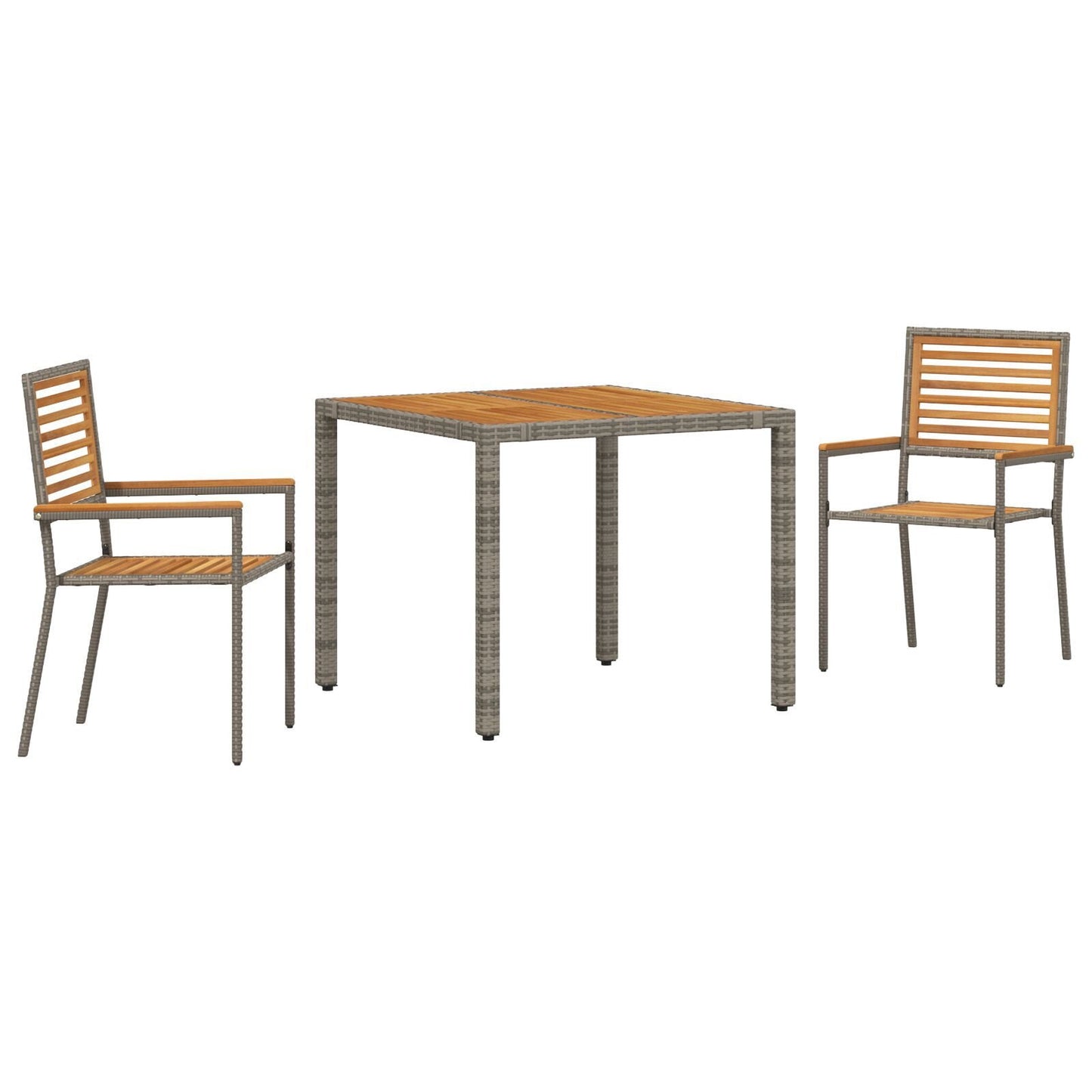Hage Spisegruppe 3 pcs Grå og Brun polyrotting