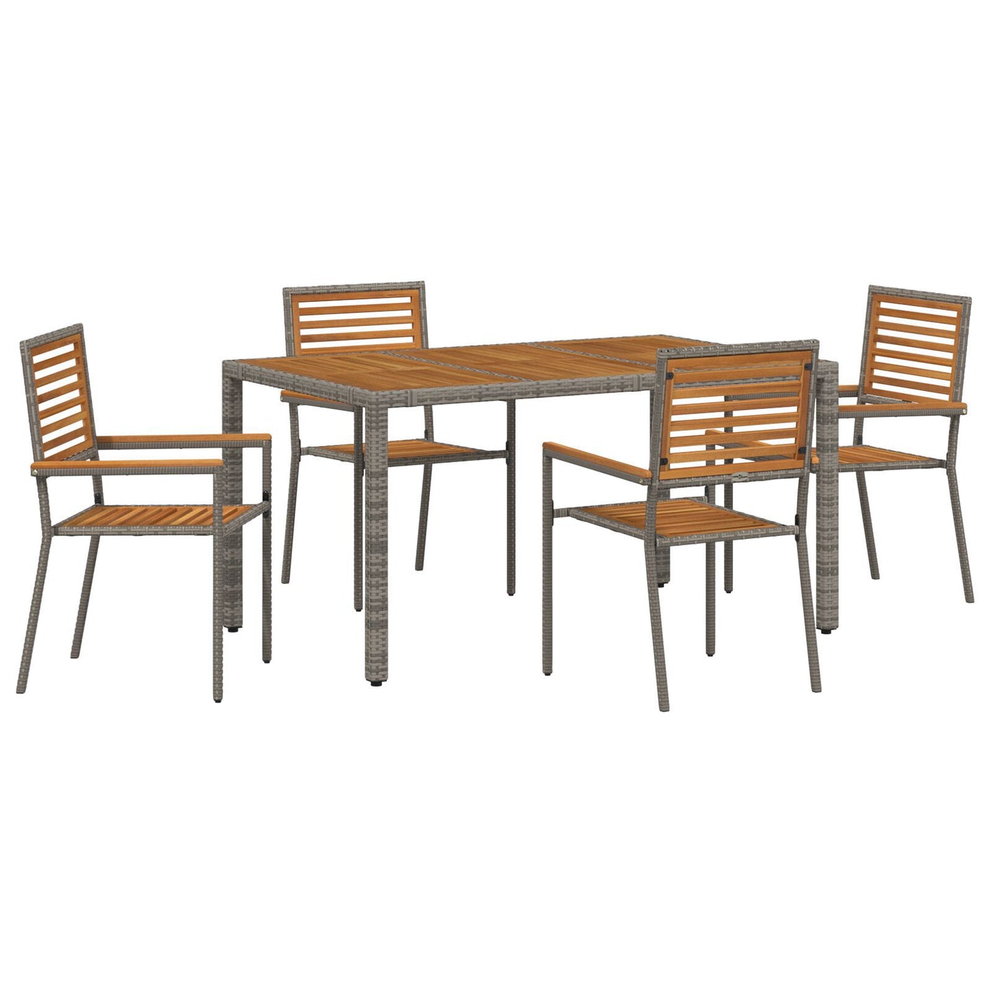 Hage Spisegruppe 5 pcs Grå og Brun polyrotting