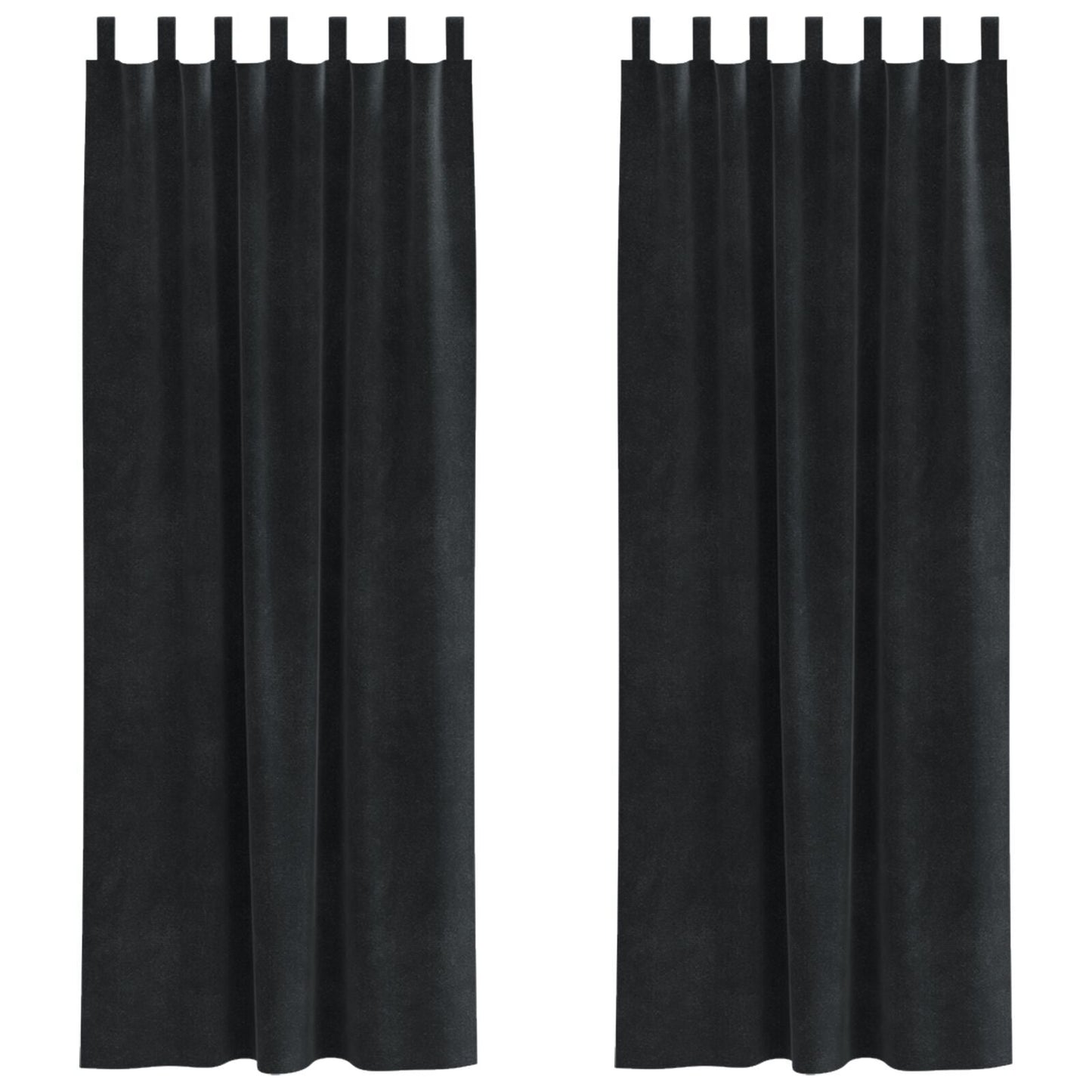 Blendingsgardiner 2 pcs Svart 140 x 225 cm Fløyel
