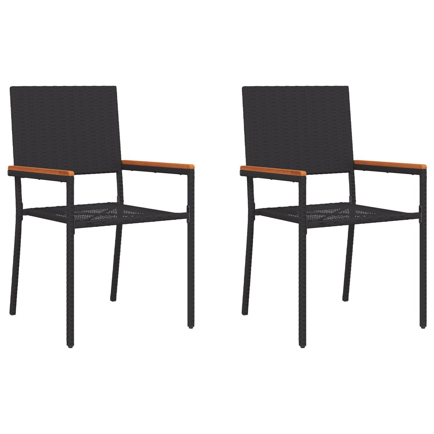 Hage stabelstoler 2 pcs Svart og Brun 54 x 56 x 90 cm