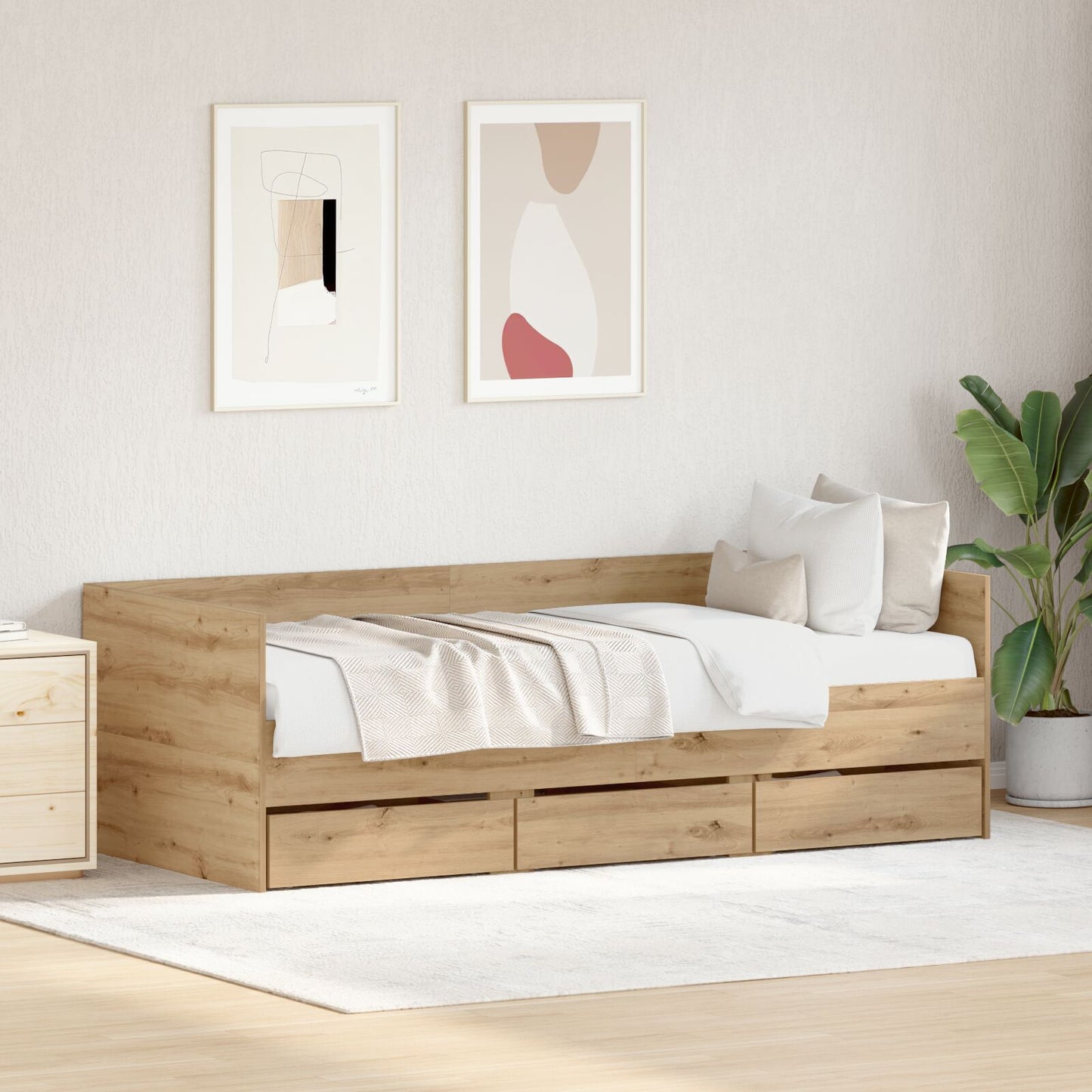 Seng med skuff Artisan Eik 90 x 200 cm Konstruert tre