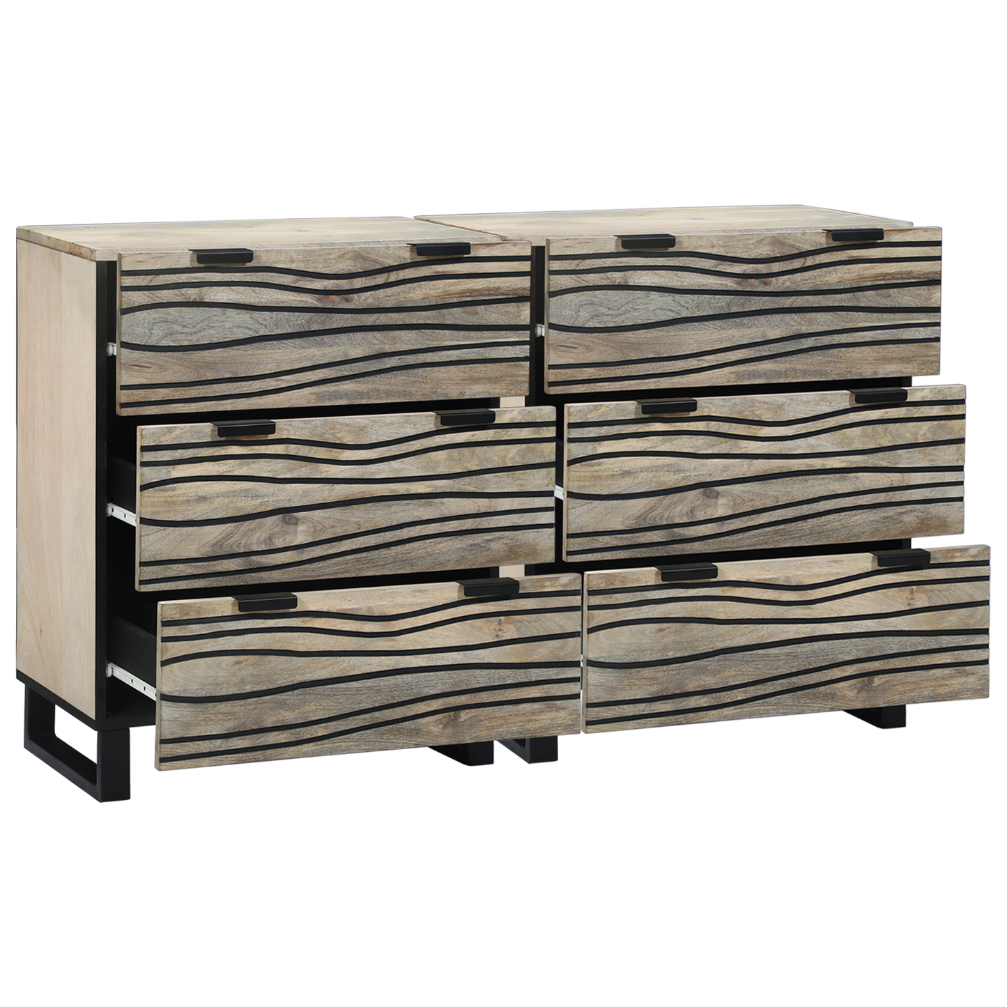 Sidebord Sett 2 pcs Hvit 120 x 33,5 x 75 cm Massiv mango tre