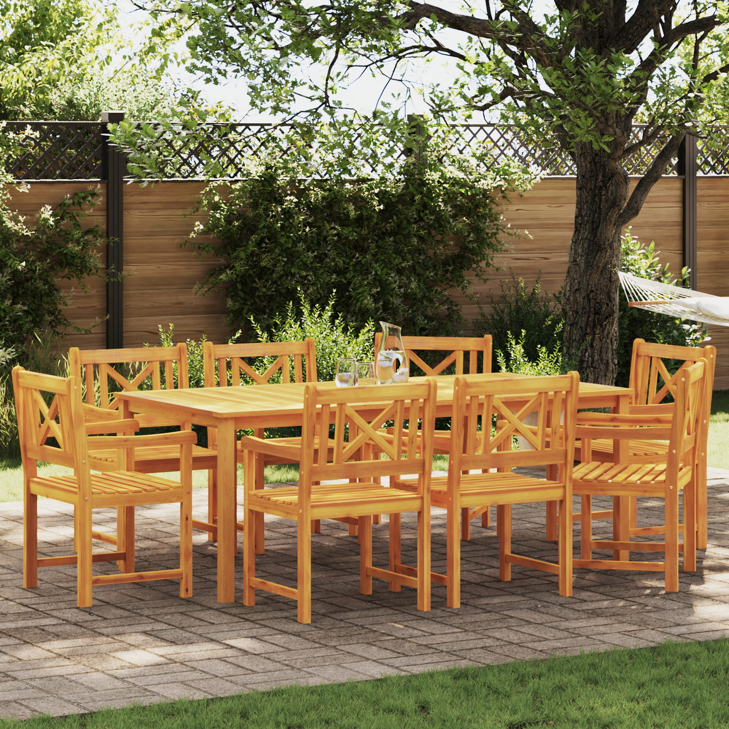 Hagestoler 8 pcs Naturlig Solid akasietre