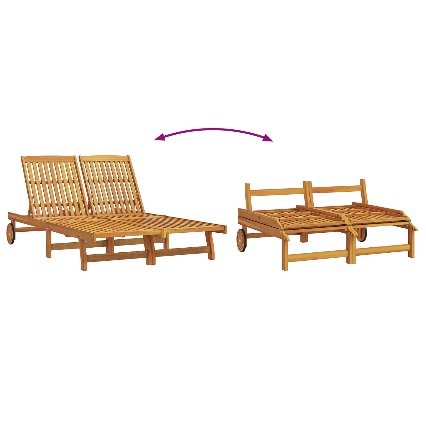 Solstol Brun 125 x 200 x 84 cm Solid akasietre