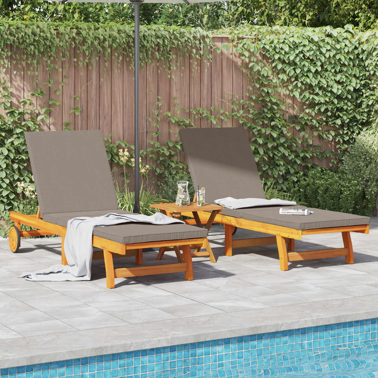 Solstol 2-person 2 pcs Brun Solid akasietre