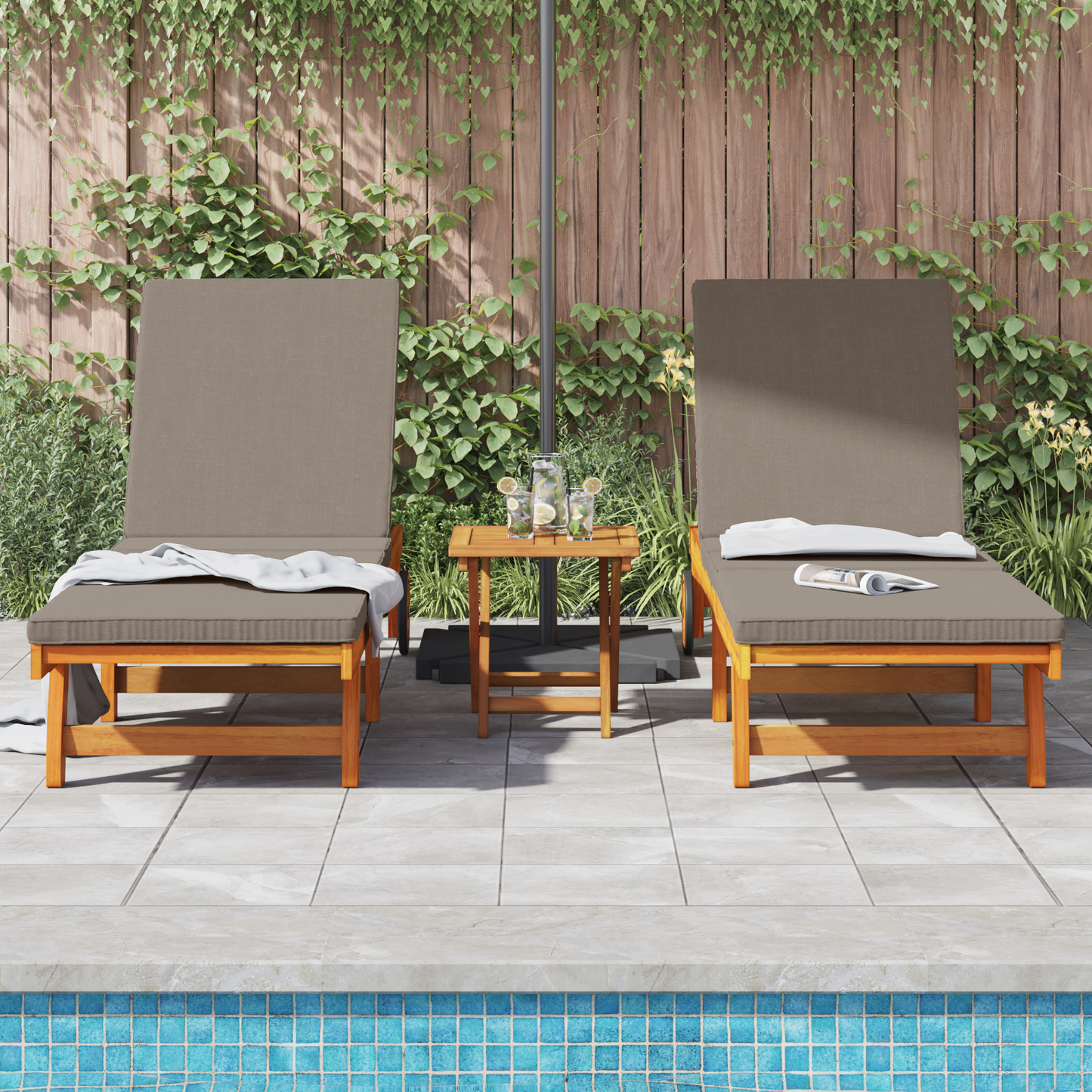Solstol 2-person 2 pcs Brun Solid akasietre
