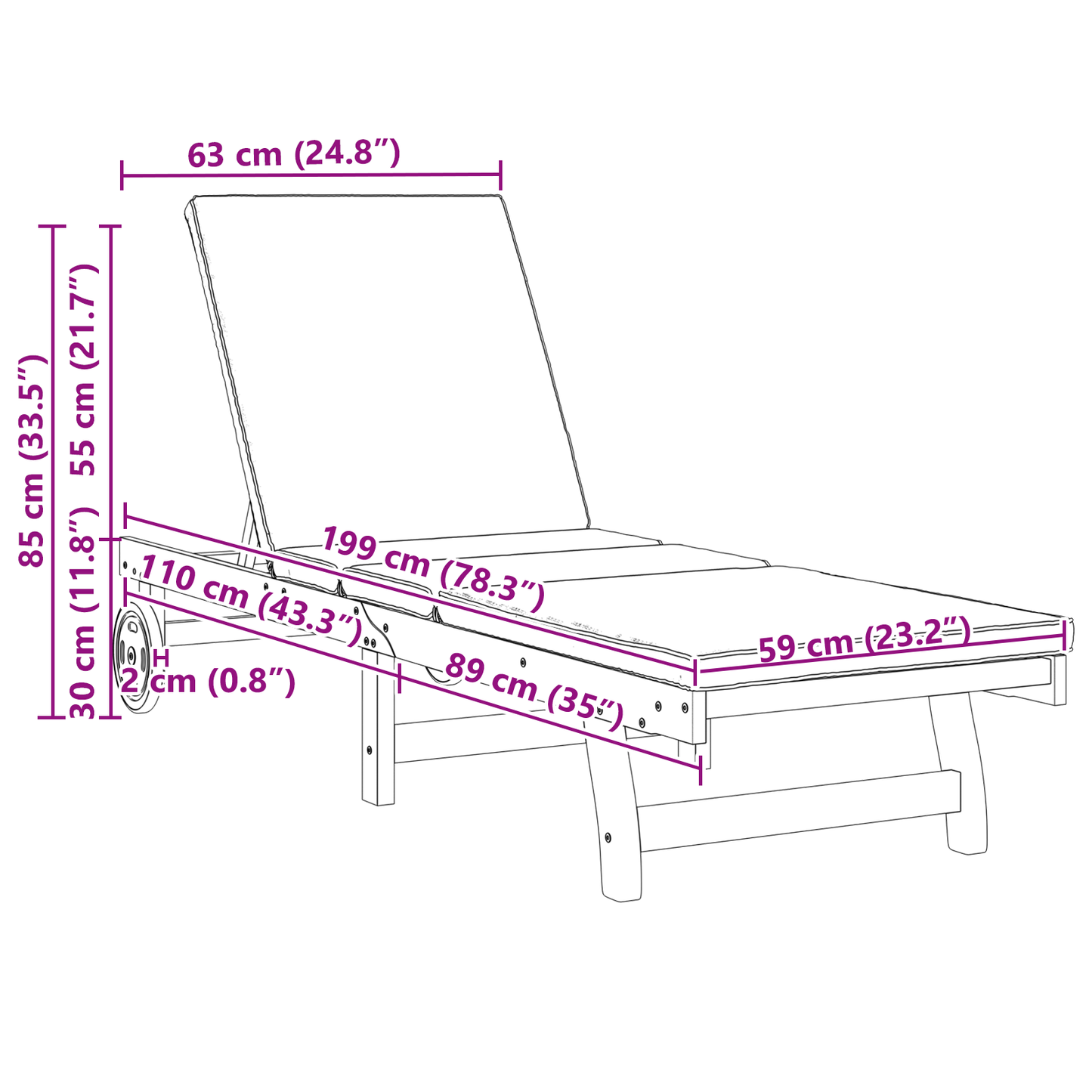 Solstol 2-person 2 pcs Brun Solid akasietre