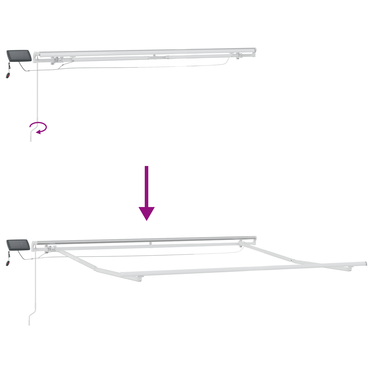Uttrekkbar markise Flerfarget 300 x 250 cm Stoff og Aluminium