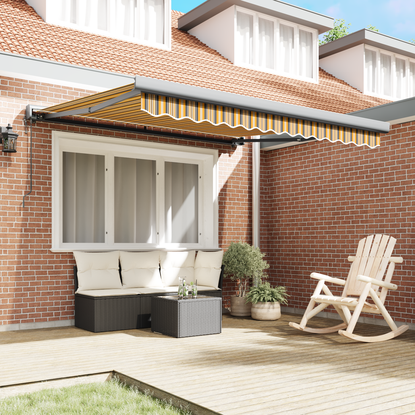 Uttrekkbar markise Flerfarget 350 x 250 x 165 cm