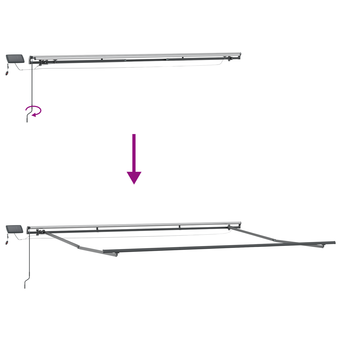 Innvendbar Markise Flerfarget 400 ×300 cm stoff