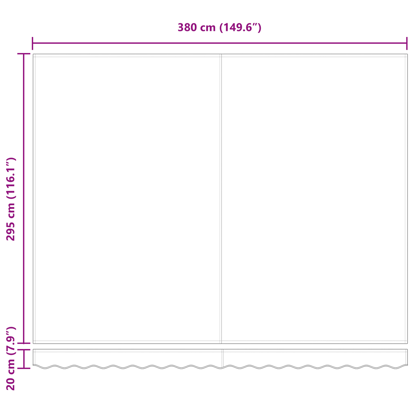 Innvendbar Markise Flerfarget 400 ×300 cm stoff