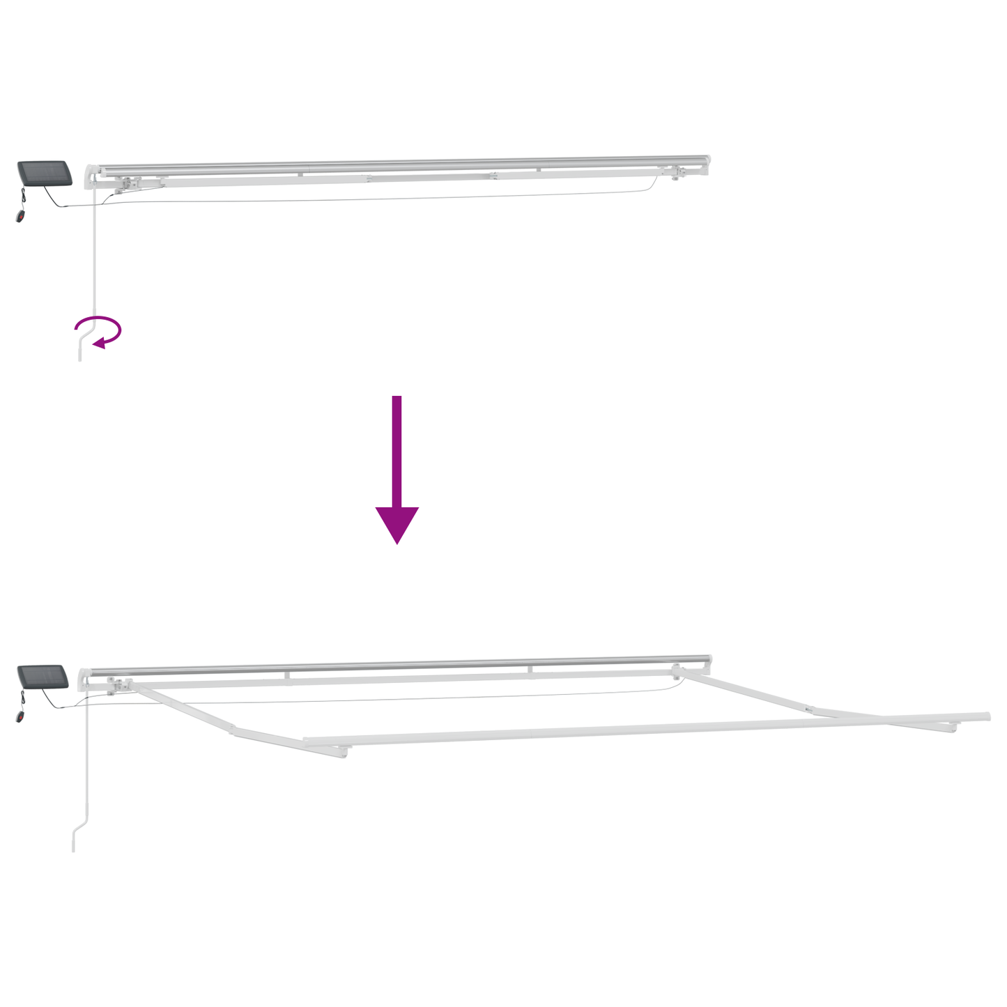 Innvendbar Markise Flerfarget 400 × 300 cm Stoff og stål