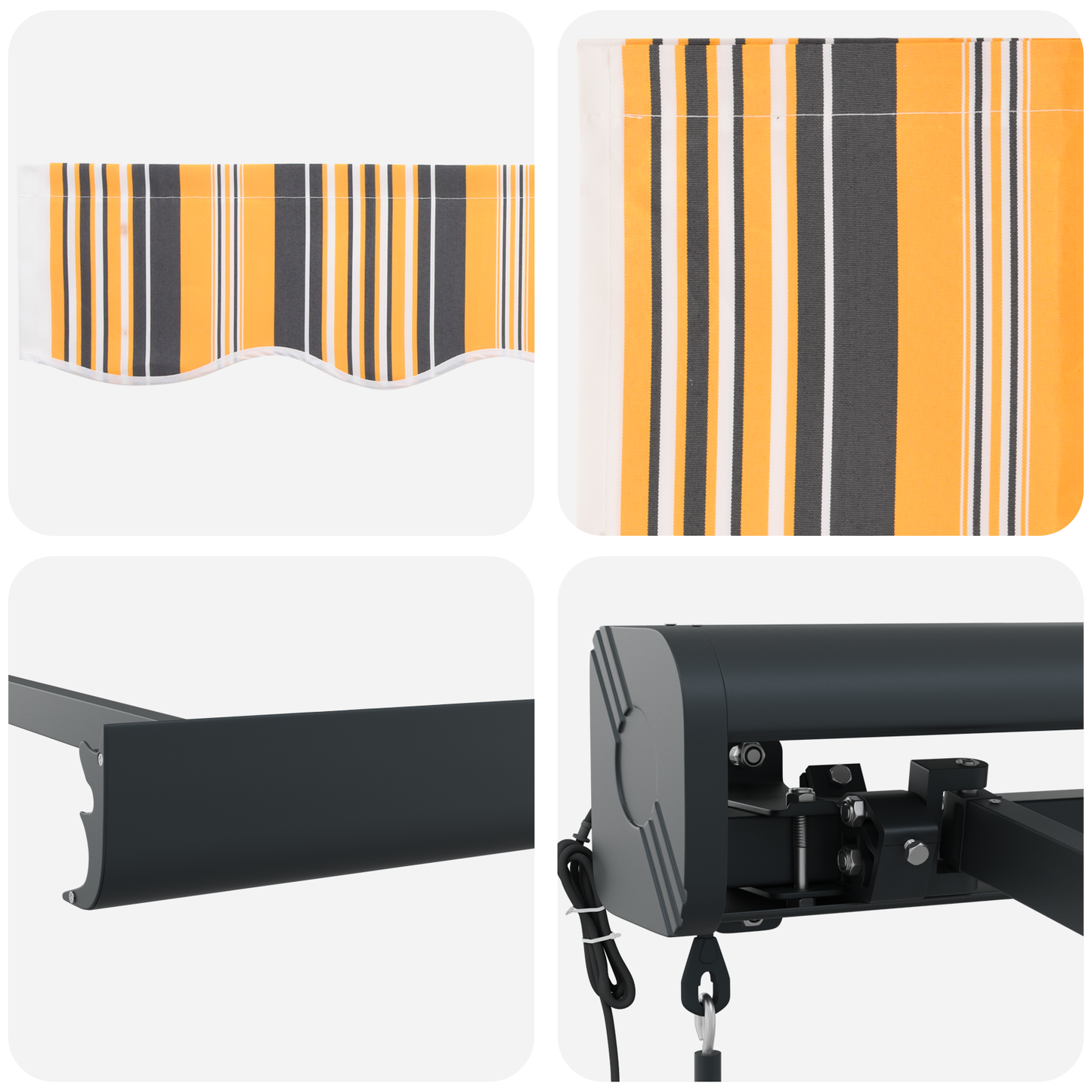 Uttrekkbar markise Flerfarget 400 x 300 x 165 cm