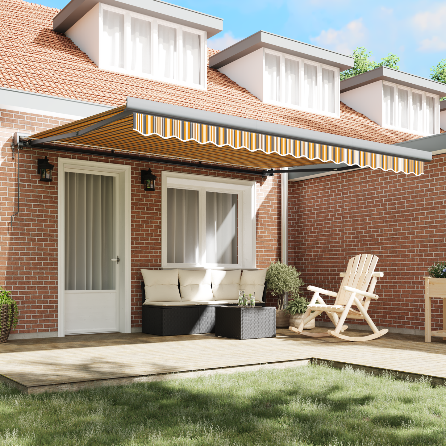 Uttrekkbar markise Flerfarget 400 x 300 x 165 cm