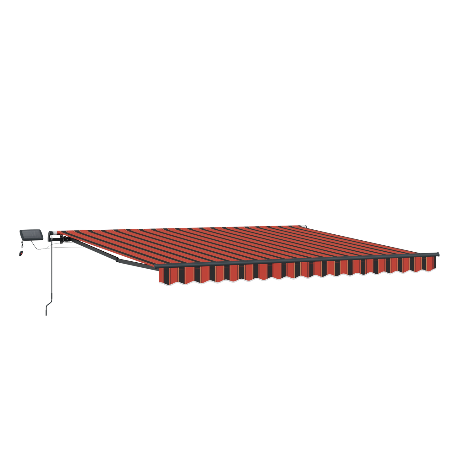 Uttrekkbar markise oransje og brun 450 × 300 cm