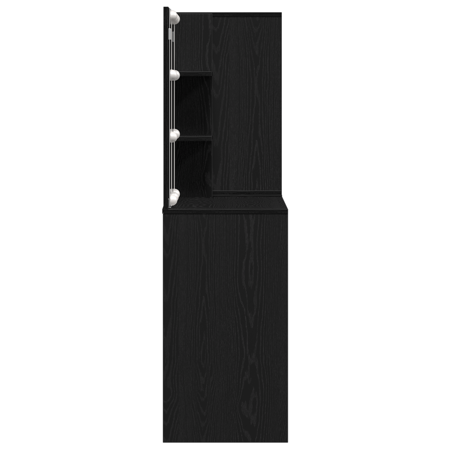 LED Sminkebordsett Svart Eik 140 x 40 x 140 cm Konstruert tre