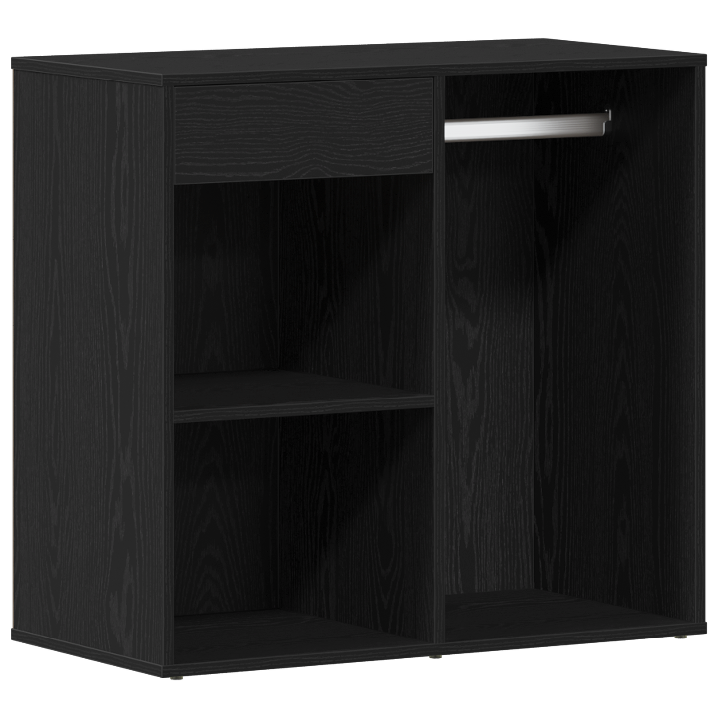 LED Sminkebordsett Svart Eik 140 x 40 x 140 cm Konstruert tre