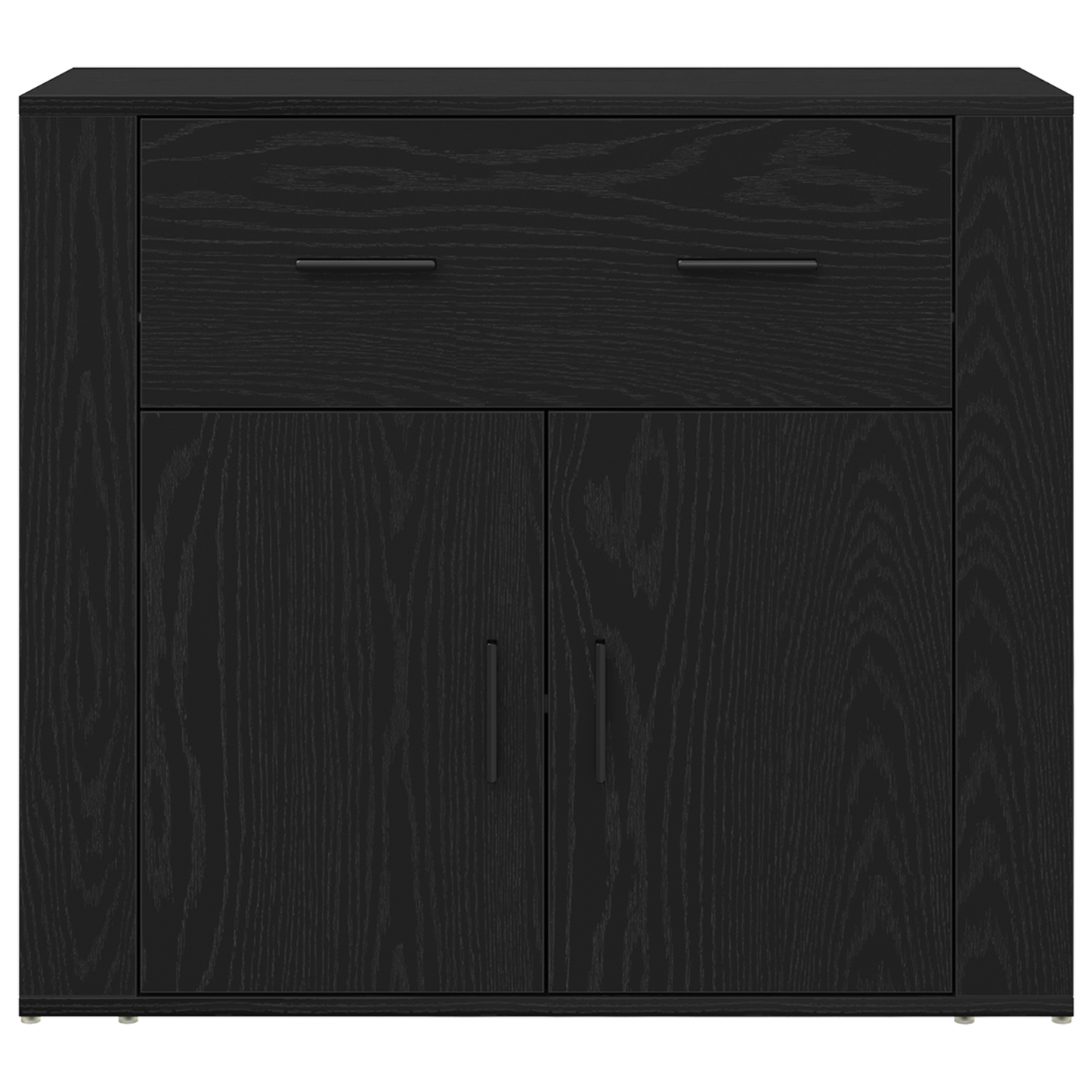 Høyskap med skuff Svart Eik 80 x 33 x 150 cm Konstruert tre