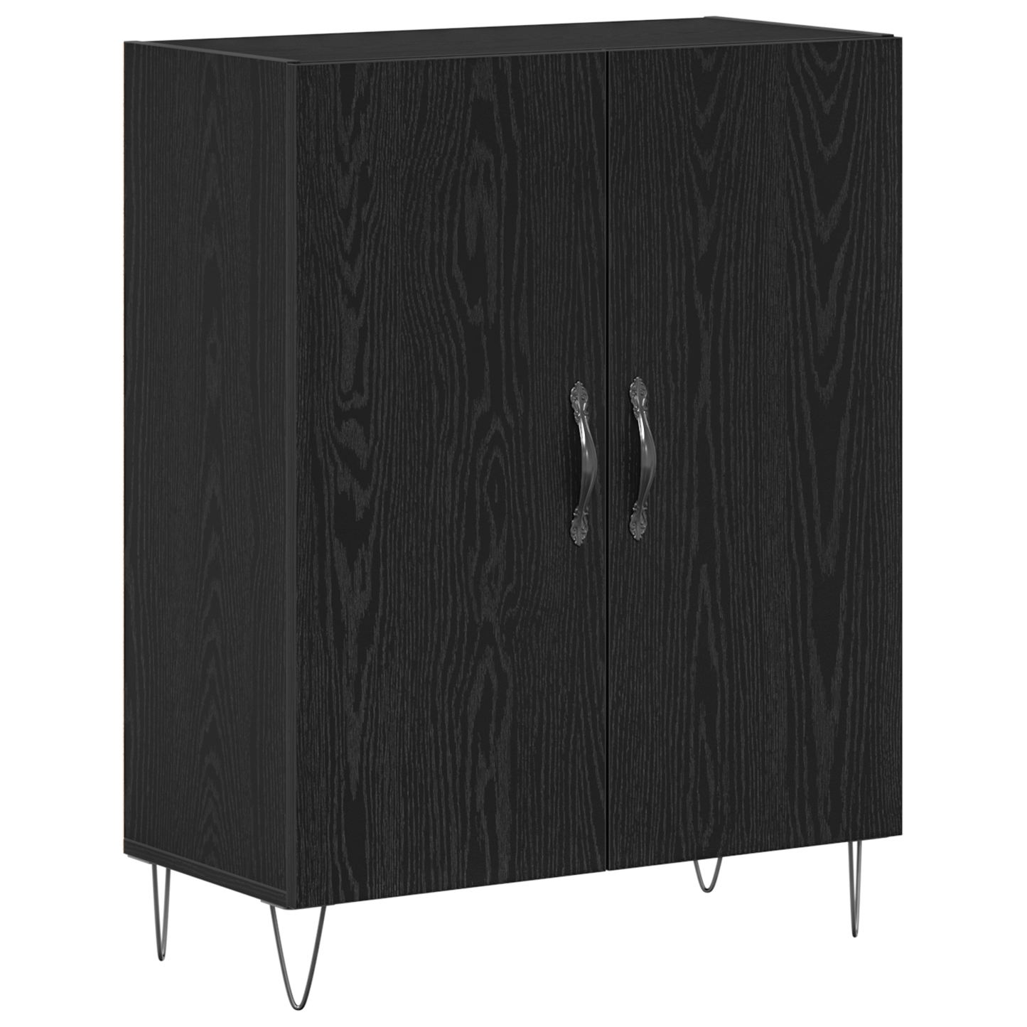 Høyskap 2 pcs Svart Eik 69,5 x 34 x 180 cm Konstruert tre