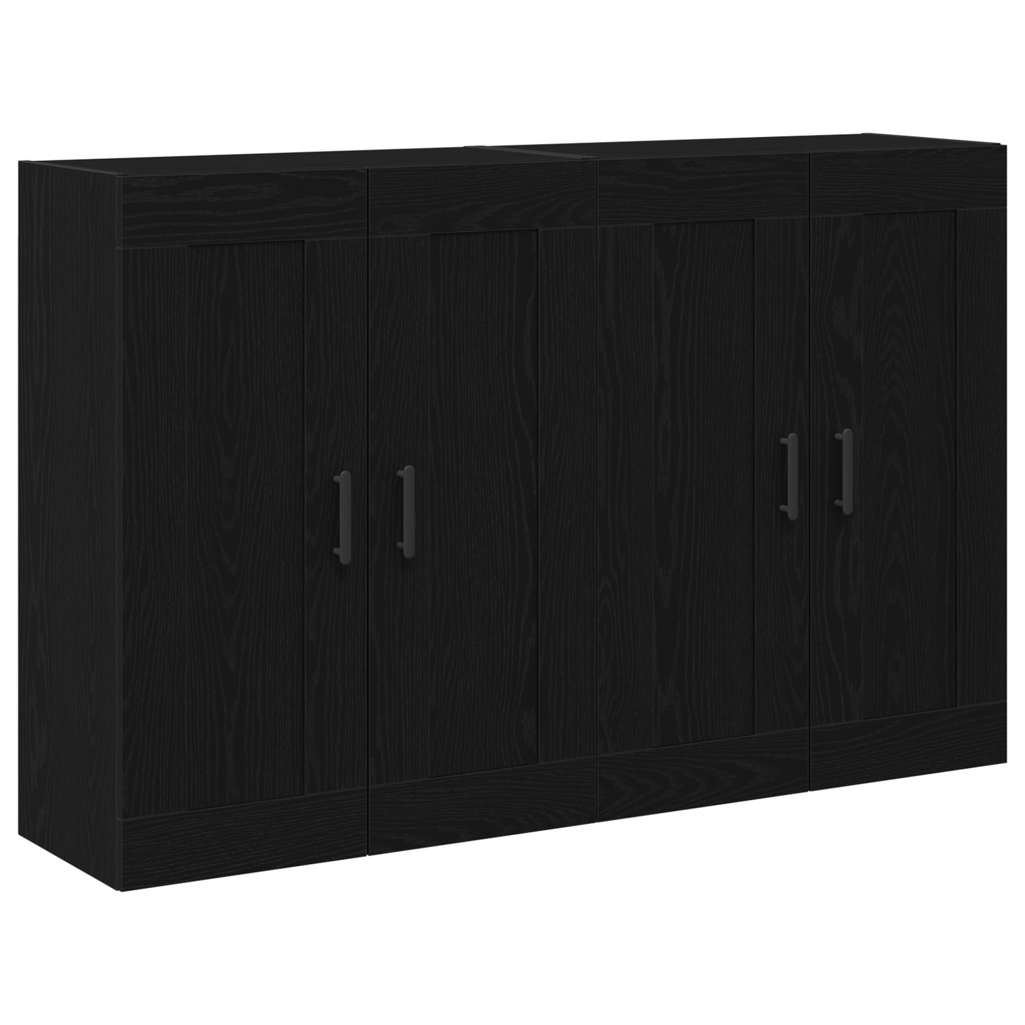 Vegghengt skap 2 pcs Svart Eik 69,5 x 34 x 90 cm Konstruert tre