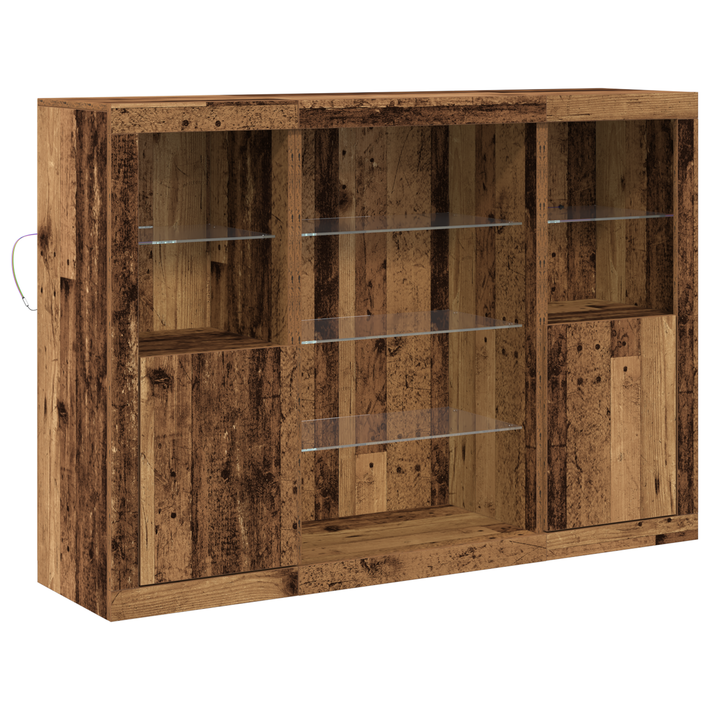 LED sideboard Gammelt tre 142,5 x 37 x 100 cm Konstruert tre