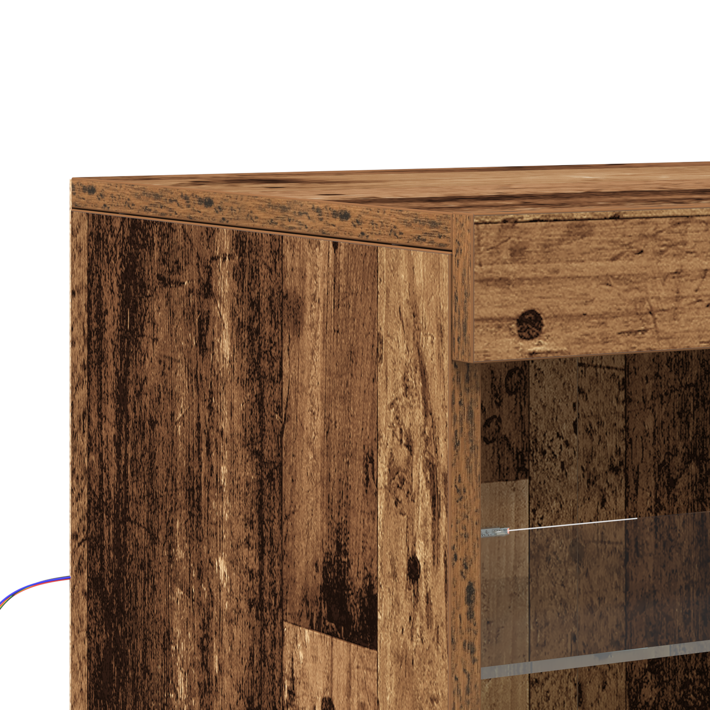 LED sideboard Gammelt tre 162 x 37 x 100 cm Konstruert tre
