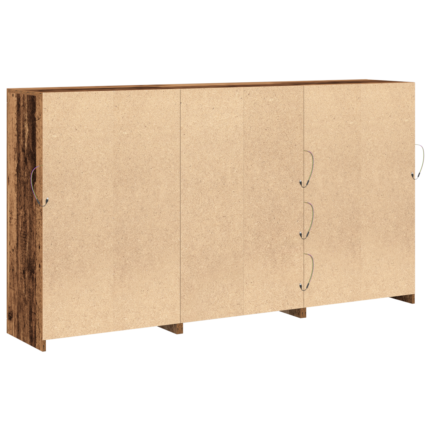 LED sideboard 3 pcs Gammelt tre 202 x 37 x 100 cm