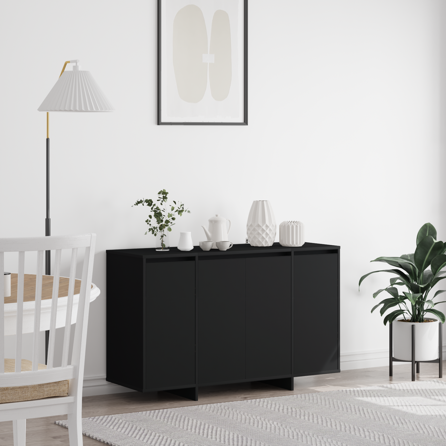 Serviesskap Svart 120 x 41 x 75 cm Konstruert tre