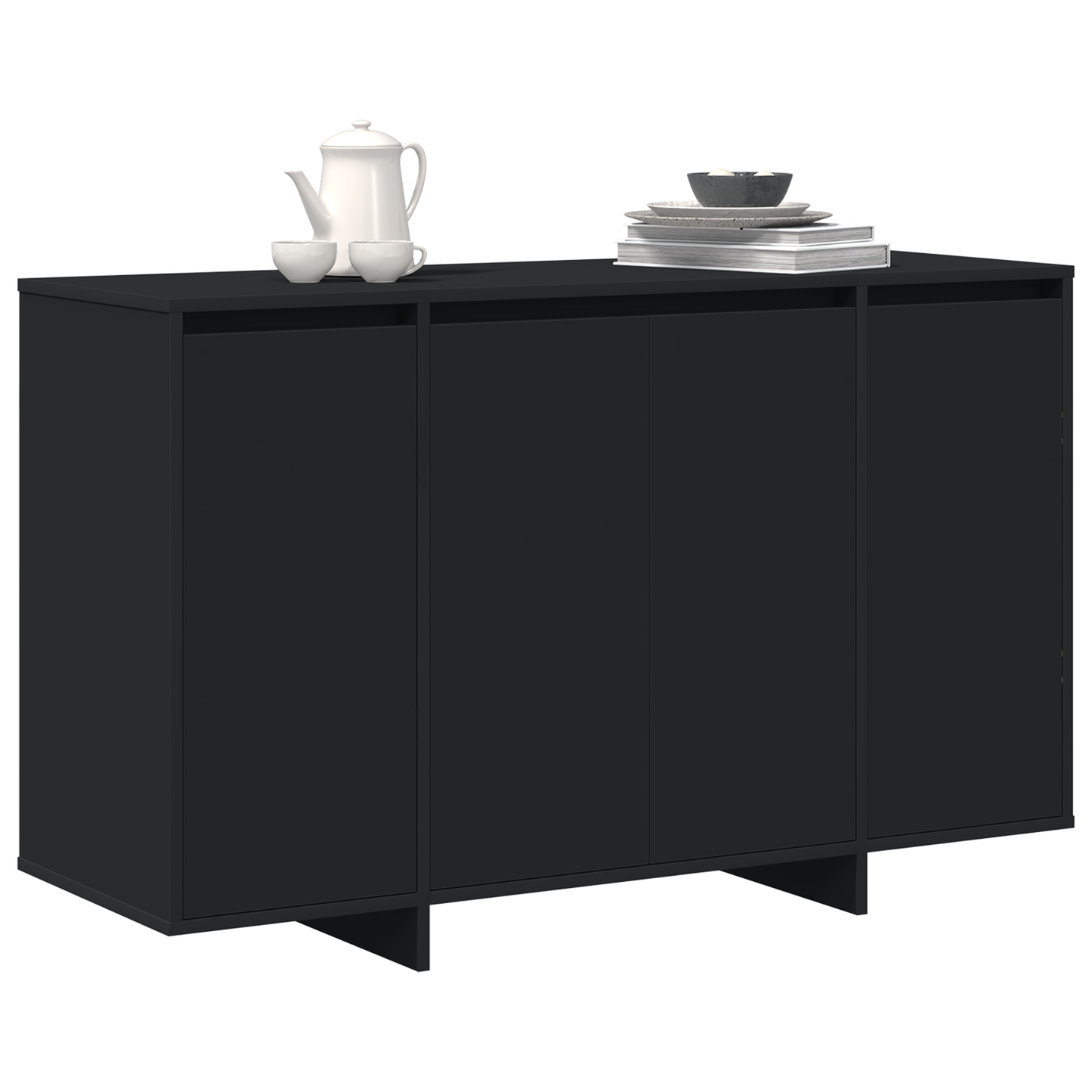 Serviesskap Svart 120 x 41 x 75 cm Konstruert tre